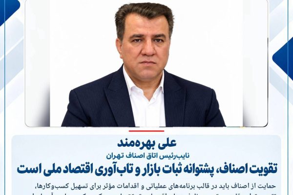 تقویت اصناف، پشتوانه ثبات بازار و تابآوری اقتصاد ملی است
